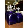 Image 1 : ESTATE 4 PC BLUE GLASS CANISTER SET