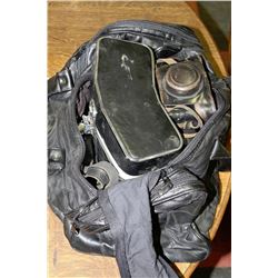 ESTATE LEATHER BAG WITH VINTAGE CAMERAS