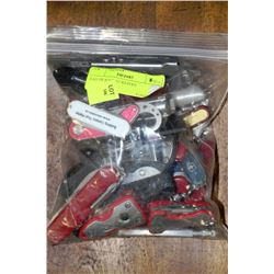 BAG OF POCKET KNIVES