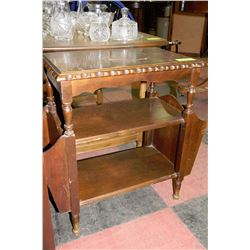 ESTATE WOOD CARVED MAGAZINE RACK