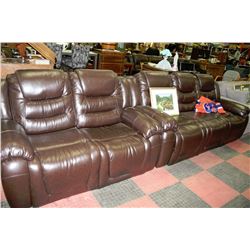 NEW CHOCOLATE BROWN RECLINING SOFA & LOVE SEAT
