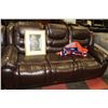 Image 2 : NEW CHOCOLATE BROWN RECLINING SOFA & LOVE SEAT