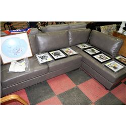 NEW GREY LEATHERETTE 'L' SHAPED CHAISE LOUNGE