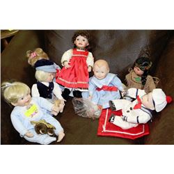 ESTATE 7 PC PORCELAIN DOLL COLLECTION