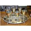 Image 1 : 6 SILVER PLATED GOBLETS WITH TRAY