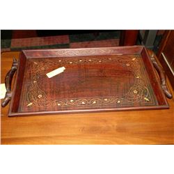 ESTATE WOOD CARVED SERVING TRAY