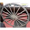 Image 1 : VINTAGE WOOD AND METAL WAGON WHEEL