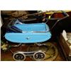 Image 1 : ESTATE VINTAGE BLUE DOLL CARRIAGE