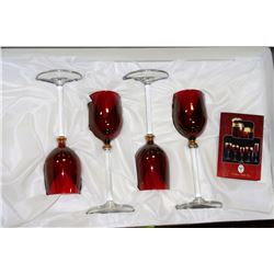 SET OF 4 RED GLASSES