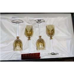 SET OF 4 SMOKEY GLASS GLASSES