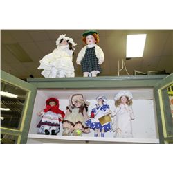 COLLECTION OF 6 ESTATE PORCELAIN COLLECTOR DOLLS