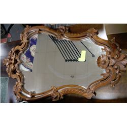 CARVED MAHOGANY MIRROR