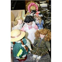 COLLECTION OF 7 ESTATE PORCELAIN DOLLS