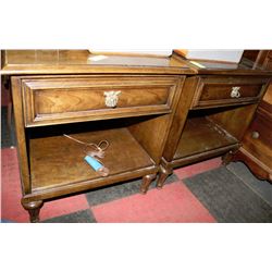 PAIR OF ESTATE WOOD END TABLES