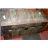 Image 1 : ESTATE WOOD AND METAL STORAGE TRUNK