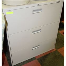 WHITE 3 DRAWER FILING CABINET