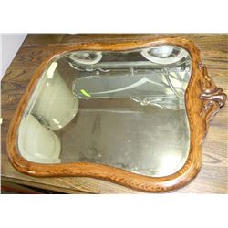 ESTATE VINTAGE OAK FRAMED MIRROR