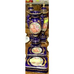 KERAMOS 5 PC ITALIAN VASE AND BUTTER DISH SET