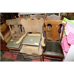 ASSORTED ESTATE OAK CHAIRS X6