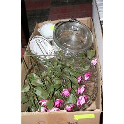 ESTATE BOX OF COLLECTIBLE ORNAMENTS, SERVING