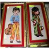 NEEDLEPOINT FRAMED PAIR OF BOY AND GIRL PICTURES