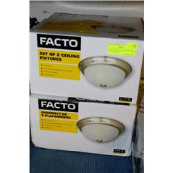 FACTO SET OF 2 CEILING FIXTURES NEW IN BOX X2