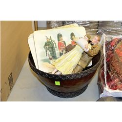 ESTATE BOWL OF ORNAMENTS