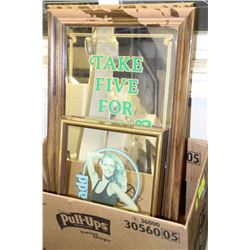 THREE ASSORTED MIRRORS INCLUDING MOLSON, LABATTS