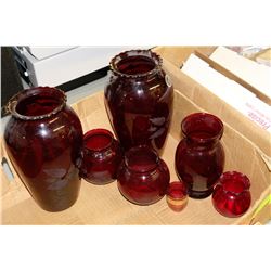 FLAT OF ASSORTED ROYAL RUBY ANCHORGLASS