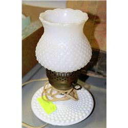 VINTAGE HOBNAIL MILKGLASS LAMP