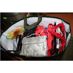 BAG WITH PURSES,BACKPACK AND REUSABLE BAGS