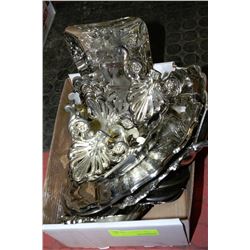 BOX OF SILVERPLATED ITEMS