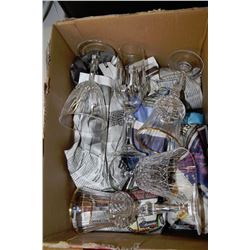BOX OF ESTATE CRYSTAL GLASSES