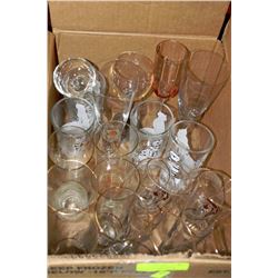 BOX OF GLASSES INCLUDING CALGARY OLYMPIC GLASSES