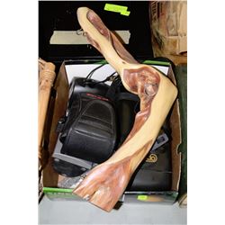 FLAT OF MISC INCLUDING COAT RACK, PENTAX CAMERA,