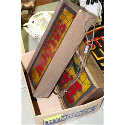 BOX WITH TWO ELECTRIC BAR SIGNS