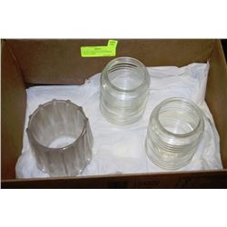 LOT OF 3 VINTAGE GLASS PORCH LIGHT COVERS