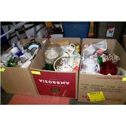 3 ESTATE BOXES OF COLORED GLASS,ROYALTY