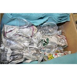 BOX OF ESTATE CRYSTAL GLASSES