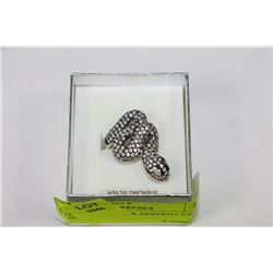 STERLING SILVER SERPENT CZ RING SIZE 6.5