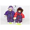 Image 1 : PAIR OF SMALL CLOWN DOLL ORNAMENTS