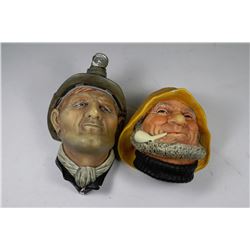 2 BOSSONS COLLECTIBLE ENGLISH WALL HANGING HEADS