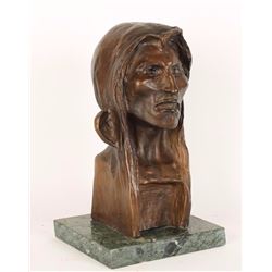 Remington Bronze Bust of Native American