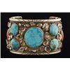 Image 1 : Heavy Old Pawn Turquoise & Coral Cuff