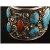 Image 3 : Heavy Old Pawn Turquoise & Coral Cuff