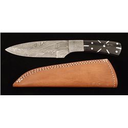 B Series Damascus Steel Drop Point Skinner