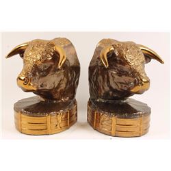 Bulls Head Bookends