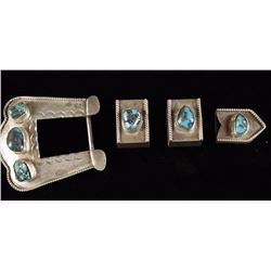 Navajo Sterling Silver Belt and Keeper Set