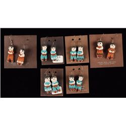 6 Pairs of Clay Figural Earrings