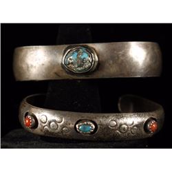 Collection of 2 Navajo Sterling Cuffs